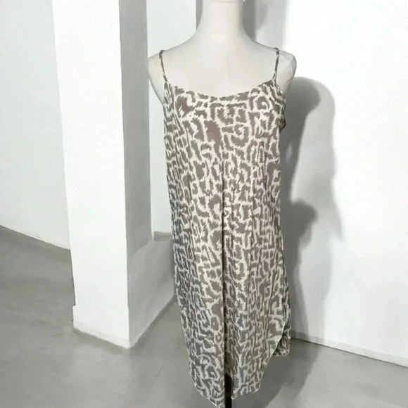 Vintage handmade animal print slip dress lingerie L - Picture 1 of 6